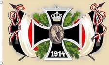 GERMAN EMPIRE FLAG 5' x 3' Imperial Germany Prussia Kaiser Iron Cross 1914