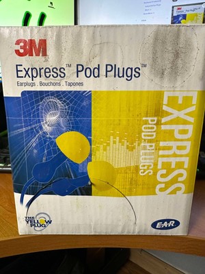 3M E-A-R Express Pod Plugs Corded Assorted Colors 100-Pairs - FREE shipping!