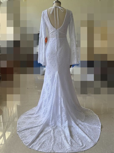 Customized Sexy Mermaid Wedding Dresses Backless Lace Beach Bridal Gown 2024 New - Picture 3 of 17
