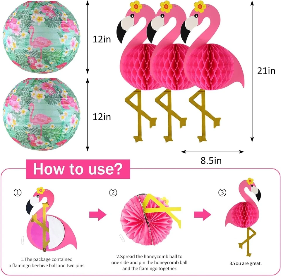 Decoración Fiesta Flamenco, Linterna Papel Abanico Papel Piña, Flamenco Foto 4 de 4