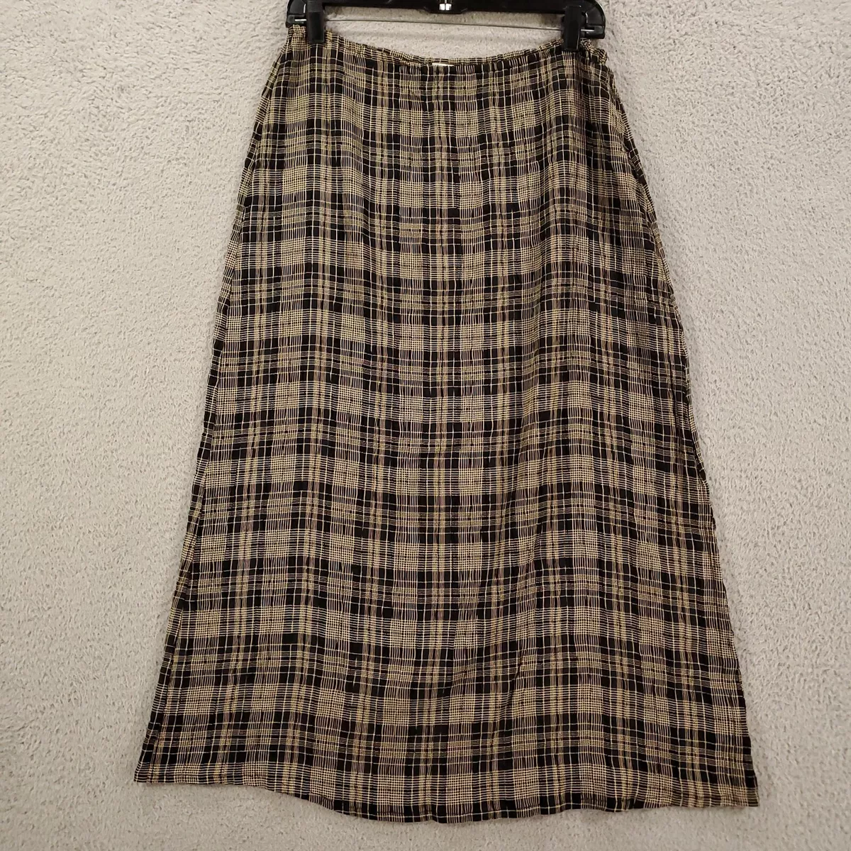 Pull on plaid midi skirt cheap