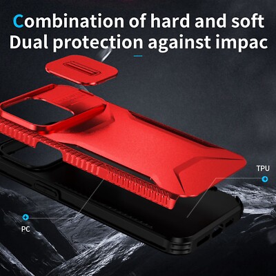 For iP15 Pro Max Ultimate U Design Hybrid with Camera Window Covering - 