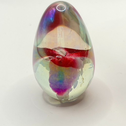 Vintage 1987 Kunst Glas Ei Glas Studio Briefbeschwerer signiert - Bild 5 von 9