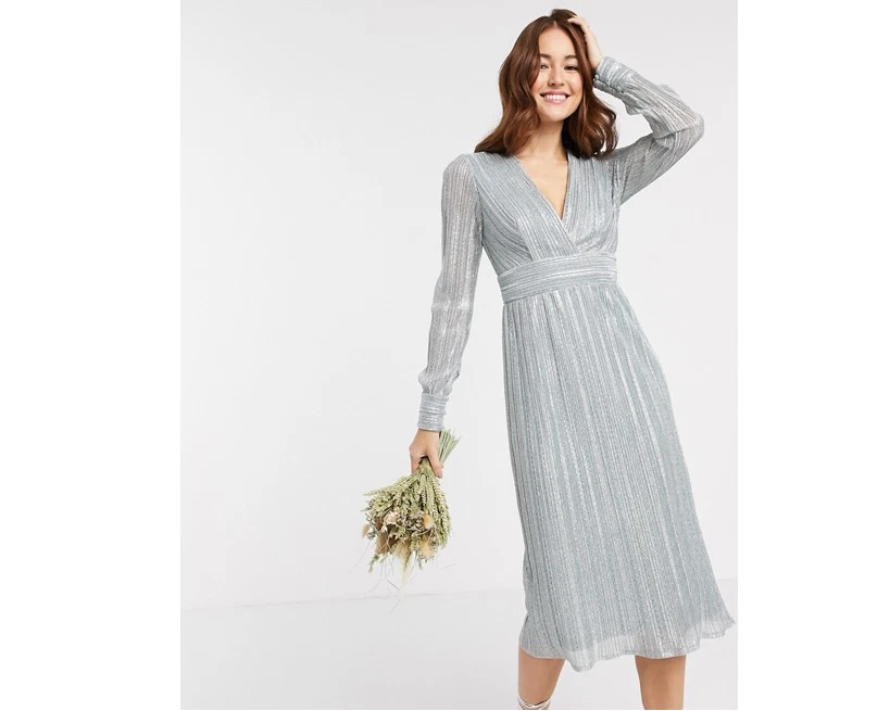 Tfnc pleated sales midi bridesmaid dress