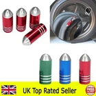 4 x Bullet Tyre Dust Caps for Car Bike BMX Valve Cap stem Aluminium Metal UK