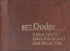 1977 Dodge Data Book Dealer Album D100 D200 Pickup Aspen Charger Ramcharger Van