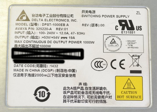 Nortel Avaya DPST-1000EB 325220-A 1000 Watt Switching Power Supply 4800 Switch - Picture 6 of 7