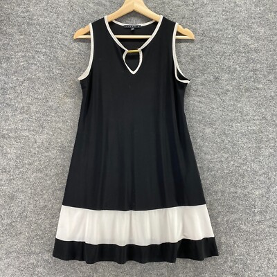 Tiana B. Dress Women PS Petite Black Shift Midi Sleeveless Round Neck Casual  | eBay