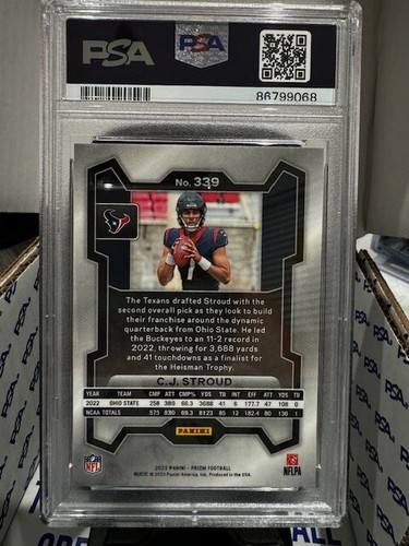 2023 Panini Prizm CJ Stroud Rookie RC PSA 9 NFL Texans #339 - Picture 2 of 2
