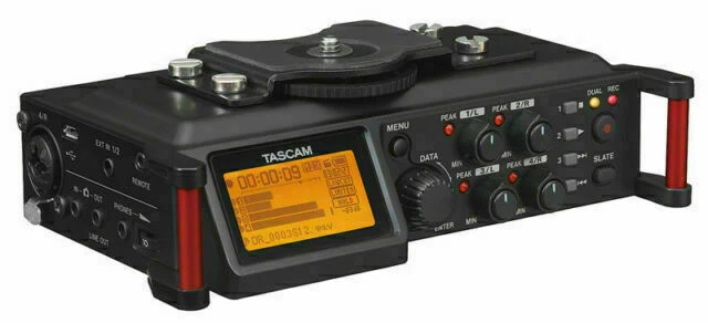 Tascam DR-70D 4-Track DSLR Camera Portable Audio Recorder - Black