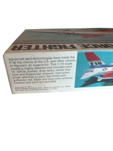 Monogramma F-16 Air Force Fighter scala 1/72 kit modellino plastica non assemblato - Foto 3 di 12