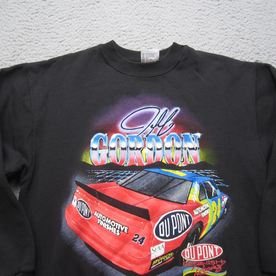 Suéter De Colección Jeff Gordon Para Hombres M Negro Sudadera Cuello Redondo Nascar Racing Foto 4 de 4