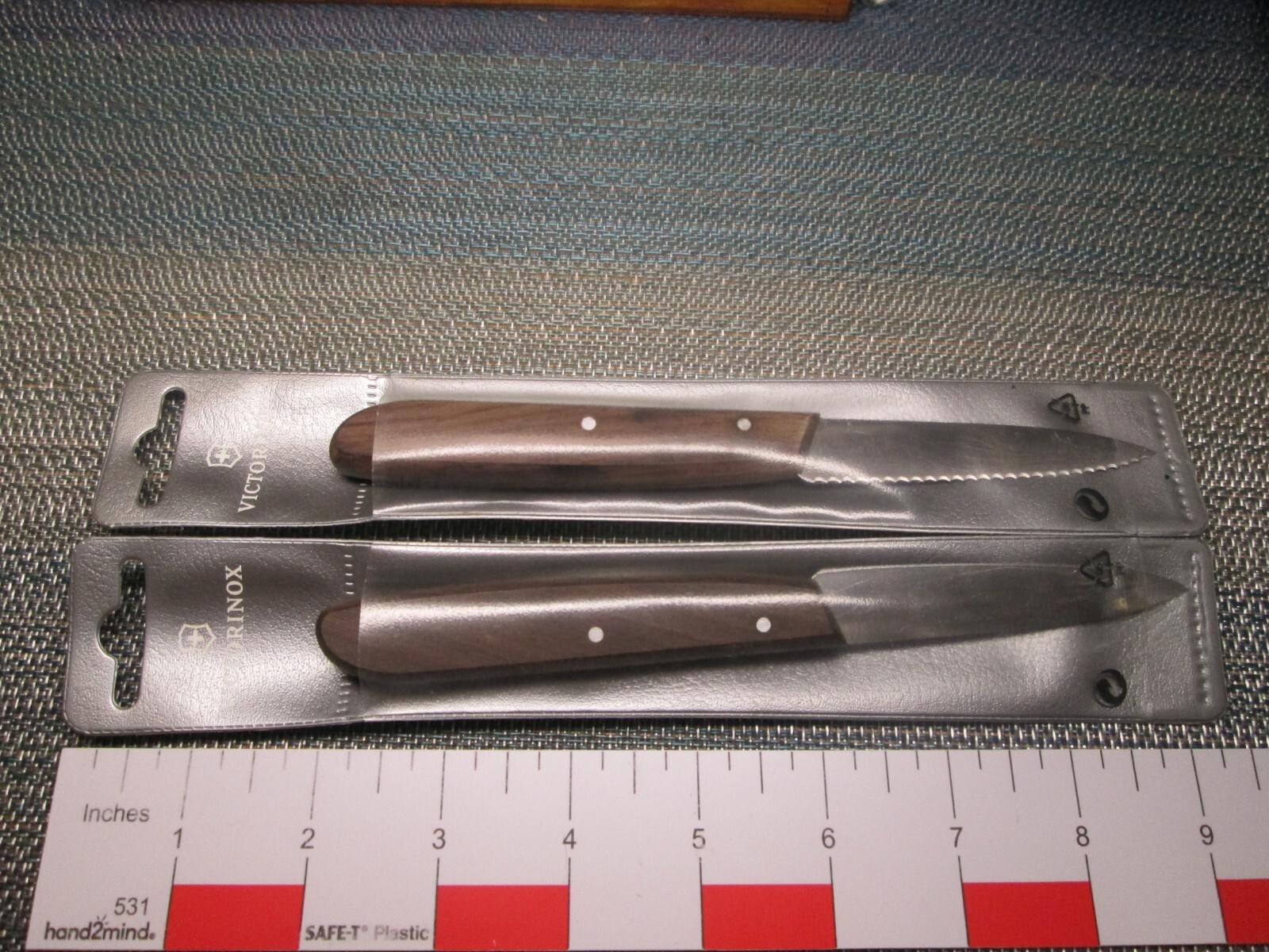 NEW Two Wood Handled Victorinox Stainless Steel Tomato & Paring Knife