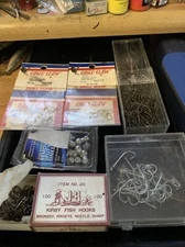 Old Stock Sealed Cased No Rust Fishing Hook Lot 1/0+egg Other Exe 