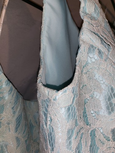 Sherri Hill 2-teiliges formelles Abschlussballkleid Größe 8 blau & weiß Spitze Blumenstickerei - Bild 18 von 24