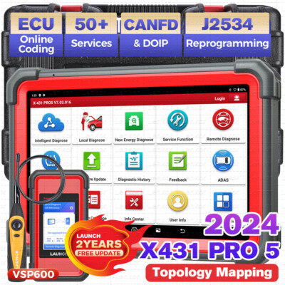 2024 LAUNCH X431 PRO 5 Auto Dagnostic Scanner J2534 Programming Key Coding TPMS