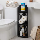 3-Tier Corner Shelf Stand - Waterproof Toilet Paper Rack Bathroom Organizer