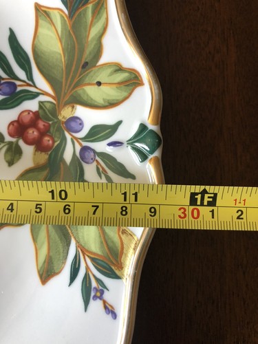 Winter Garden A Princess House Exclusive Round Platter 11.5" Ivory Gold Rim - Picture 10 of 10