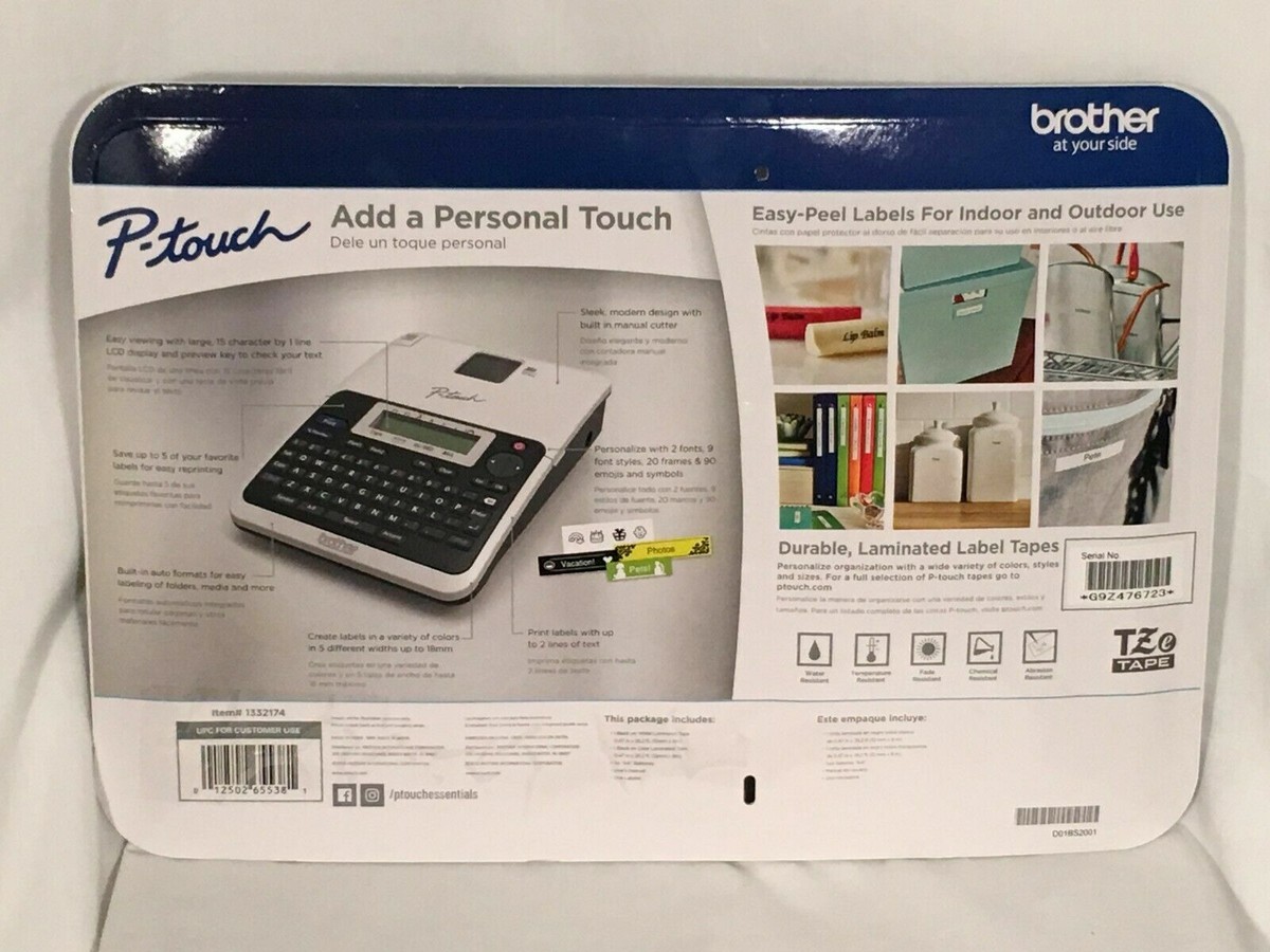 Brother P-Touch Label Maker Printer PT-2040C + TZe1231 Tapes + 6AA
