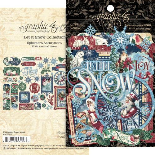 GRAPHIC 45 "LET IT SNOW"  DIE CUT ASSORTMENT CHRISTMAS RETIRED SCRAPJACK'S PLACE - Picture 1 of 2