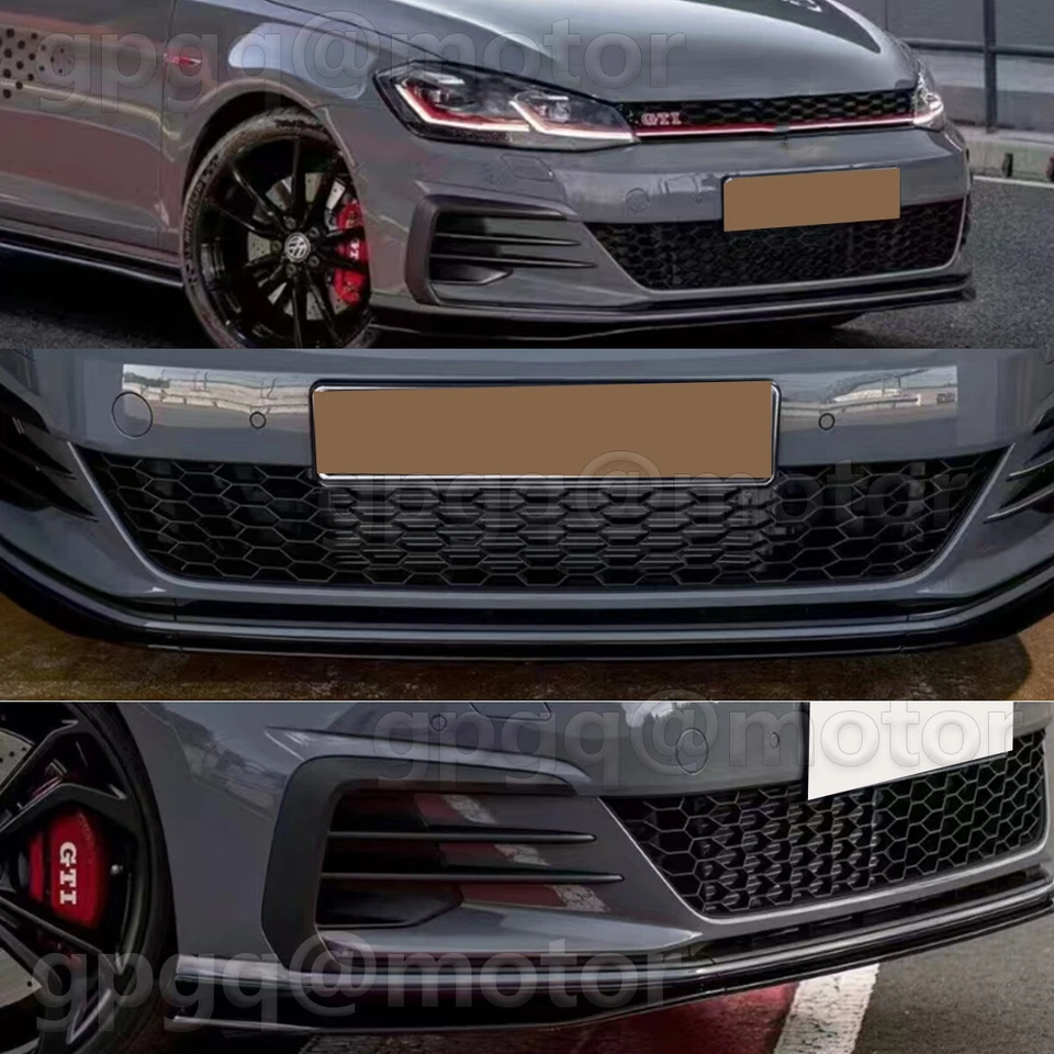 Divisor de labios de parachoques delantero negro brillante estilo TCR para VW Golf MK7.5 GTI 2018-2021 Foto 2 de 4