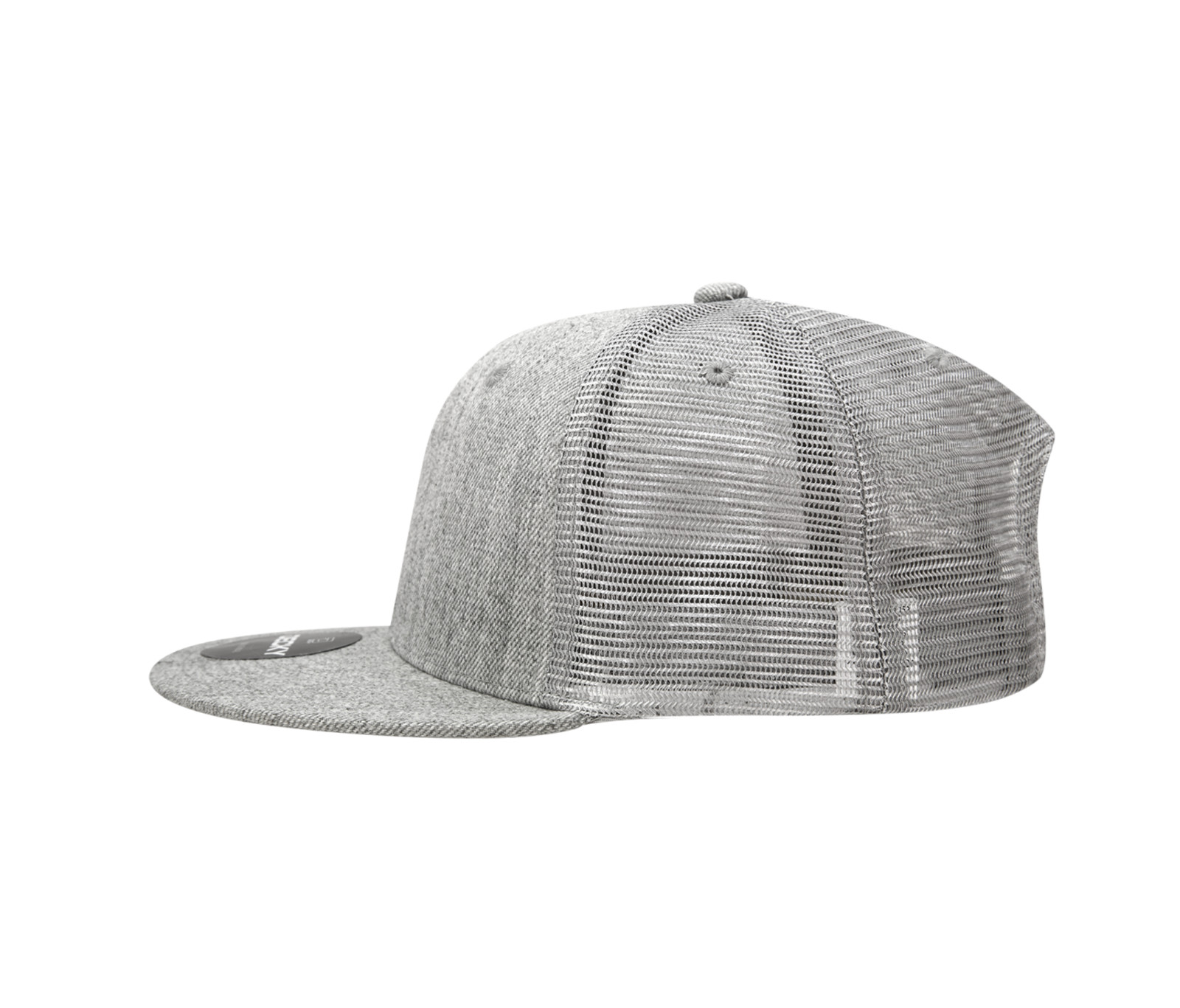 Flat Bill Snapback Trucker Cap &ndash; Solid Blank Plain Mesh Baseball Hat (Decky)