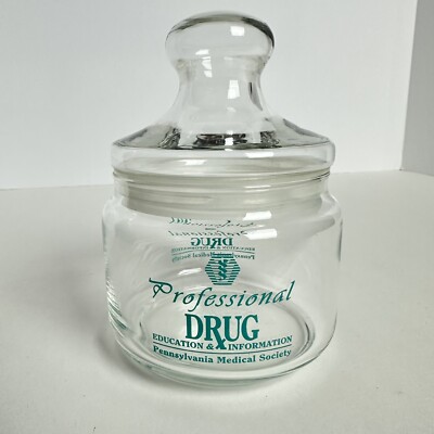 Professional Drug Medical Society Promo Collectible Glass Jar Drug Rep Pharma