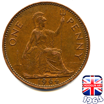 A BRITISH 1964 ELIZABETH II PENNY 1d coin, 62 Years Old! | eBay UK