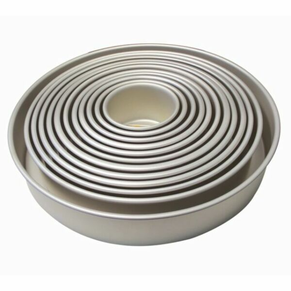 set of 2 Set of 2 3 wide x 3 deep set of two same size Round anodises aluminium Baking Tins 3 inch,wide and 3 inch deep PME Set of 2