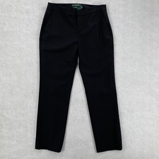 Lauren Ralph Lauren Edita Trouser Pants Womens 8 Petite Black Mid Rise Wool