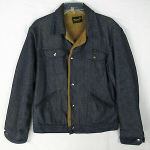 Vintage 70s Wrangler Denim Jacket Mens 42 L Brown Sherpa Fleece Lined ...