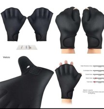 Tagvo Aquatic Gloves for Helping Upper Body Resistance, Webbed M, Black *