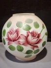 Vintage GWTW Hurricane Parlor Lamp Shade Hand Painted Roses Milk Glass