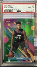 2025-26 Topps Finest Ace Bailey RC  Green Refractor  /75 Utah Jazz 🔥 PSA 8