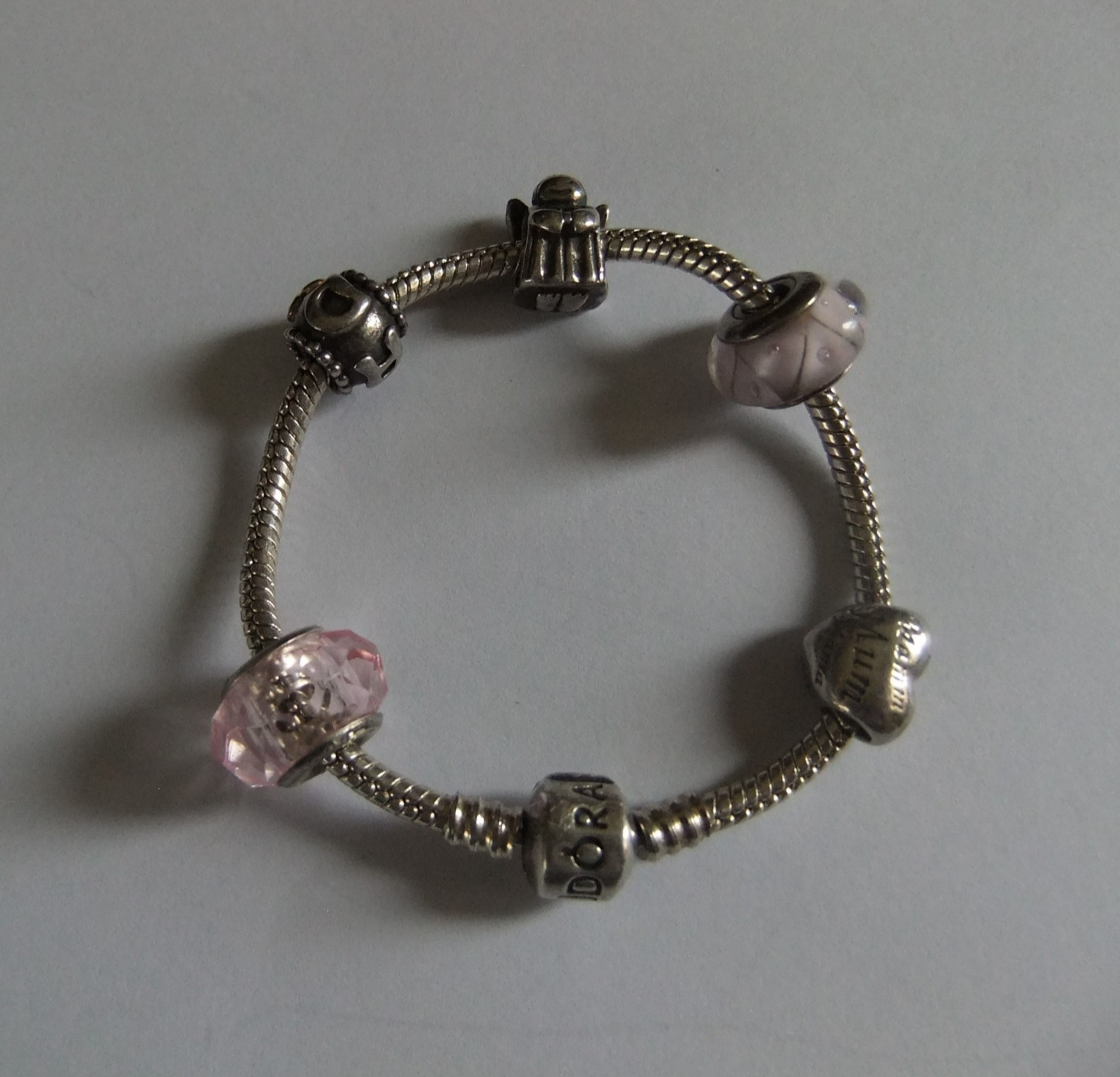 PANDORASTERLINGSILVERCHARMBRACELETWITH5CHARMS