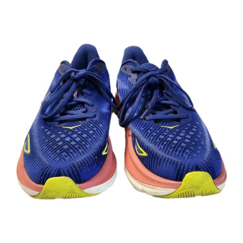 Hoka One One Womens Clifton 9 Sneakers Sz 9 B Blue Peach Lime Running Shoes EUC - Picture 14 of 20