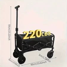 Heavy Duty Foldable Wagon Cart Portable Utility Trolley for Garden Sports Shop