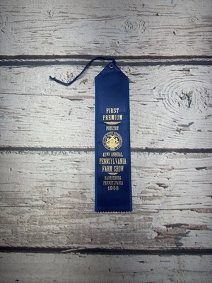 VTG First Premium Poultry 42nd Annual Pennsylvania Farm Show 1958 Stock Ribbon