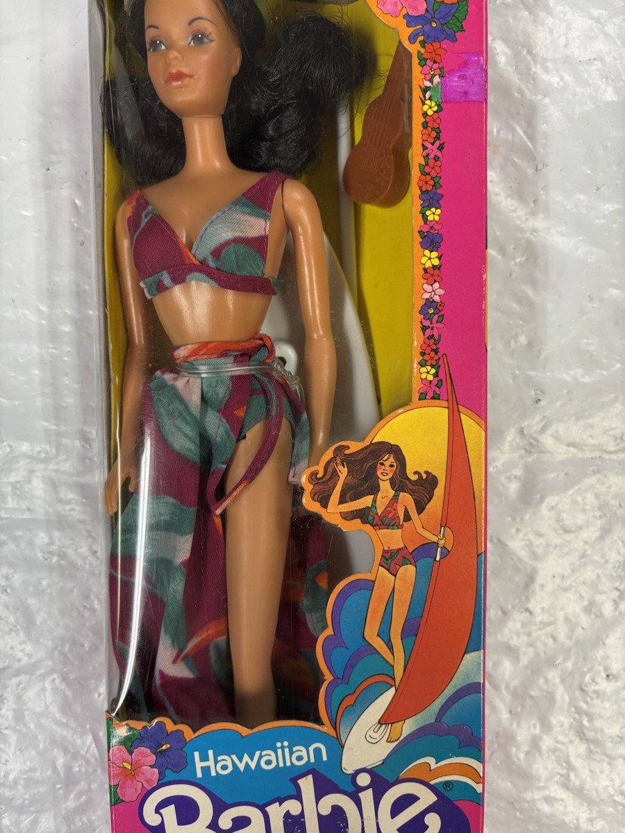 その他 Vintage Barbie Vintage Hawaiian Barbie 1982 Doll Rare New Mattel 7470 Black Hair