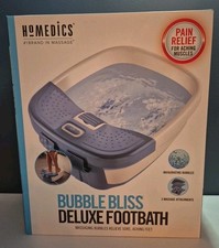 HoMedics Bubble Bliss Deluxe Heated Foot Spa Bubble Foot Massager, Blue