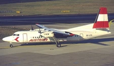 Fokker 50 F50 Austrian Airlines Desk Wood Airplane New Model Small Scale 1/100