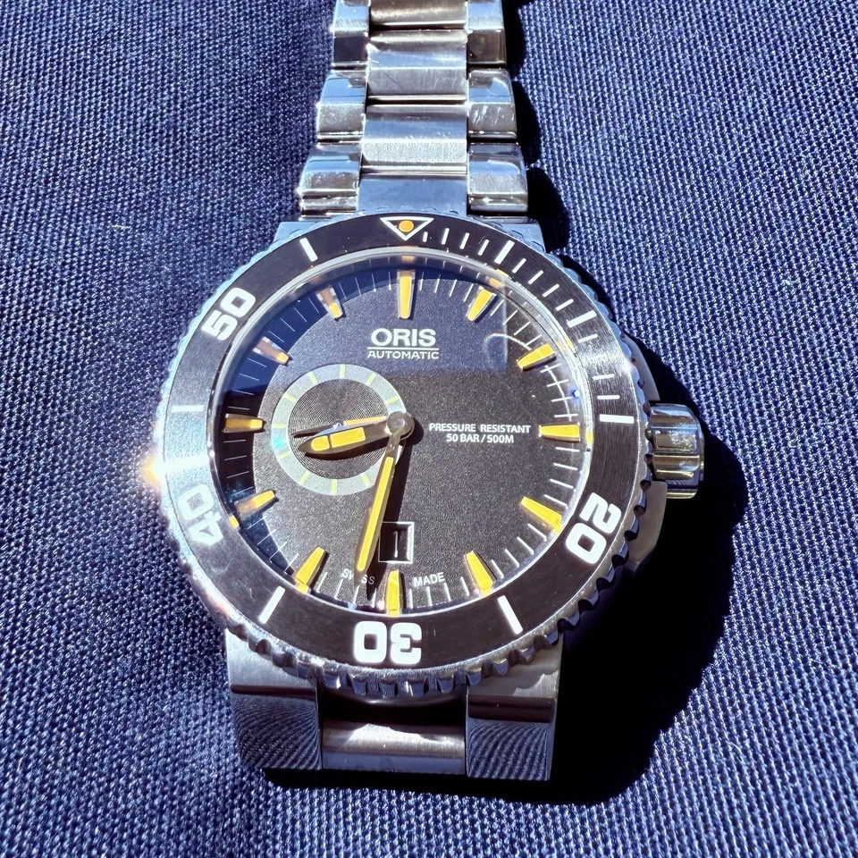 ORIS Aquis Small Second Date 7673 Divers 500m Automatic Men's Watch 45.5mm - Image 4 of 4