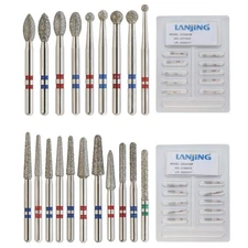 Dental Zirconia Diamond Burs FG Round End Taper Cylinder Football Fine Medium