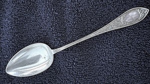Vintage M.Ostby Norwegian 830S Silver Serving Spoon With Dragons North Wind God.