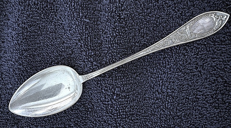 Vintage M.Ostby Norwegian 830S Silver Serving Spoon With Dragons North Wind God.