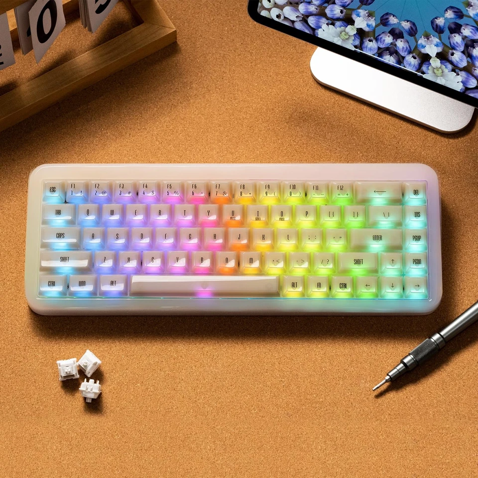 YU01 Mechanical Gaming Keyboard with Transparent Keycaps, RGB Backlit, Hot Sw... - Image 2 of 2