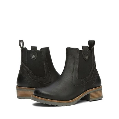 Bench Damen-Chelsea-Boots aus echtem Leder schwarz UK-Größe 4–8