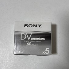 SONY Mini DV Premium 60 min DVC DVM60PR4 Digital Video Cassette Tapes 5 Pack Box