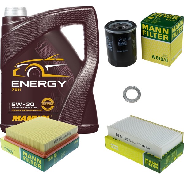 Mann Inspektionspaket 5L Mannol Energy 5W-30 FüR Honda HR-V 1.6 16V 4WD-image