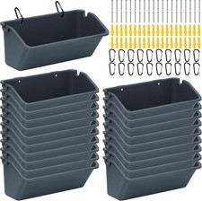 20 Pack 5 Quart Hanging Chicken Feeders Trough Goat Feeder Duck Water with Metal